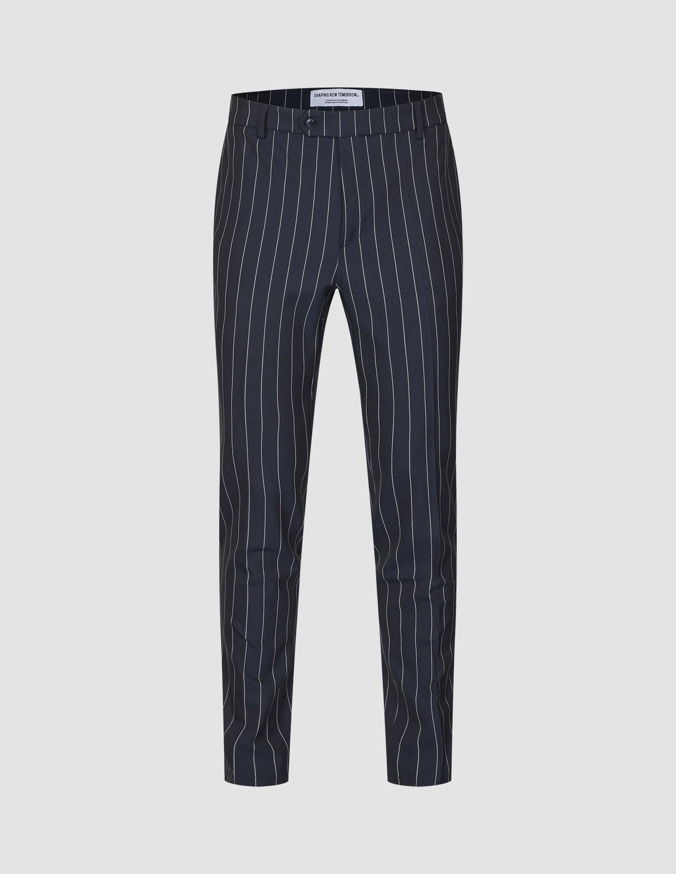 Essential Suit Pants Slim Navy Stripes